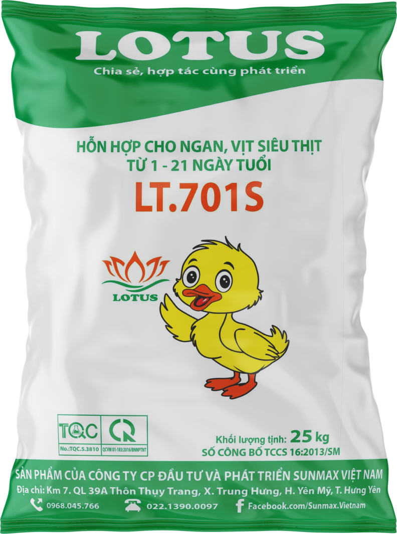 Hỗn hợp cho ngan, vịt siêu thịt từ 1-21 ngày tuổi LT.701S