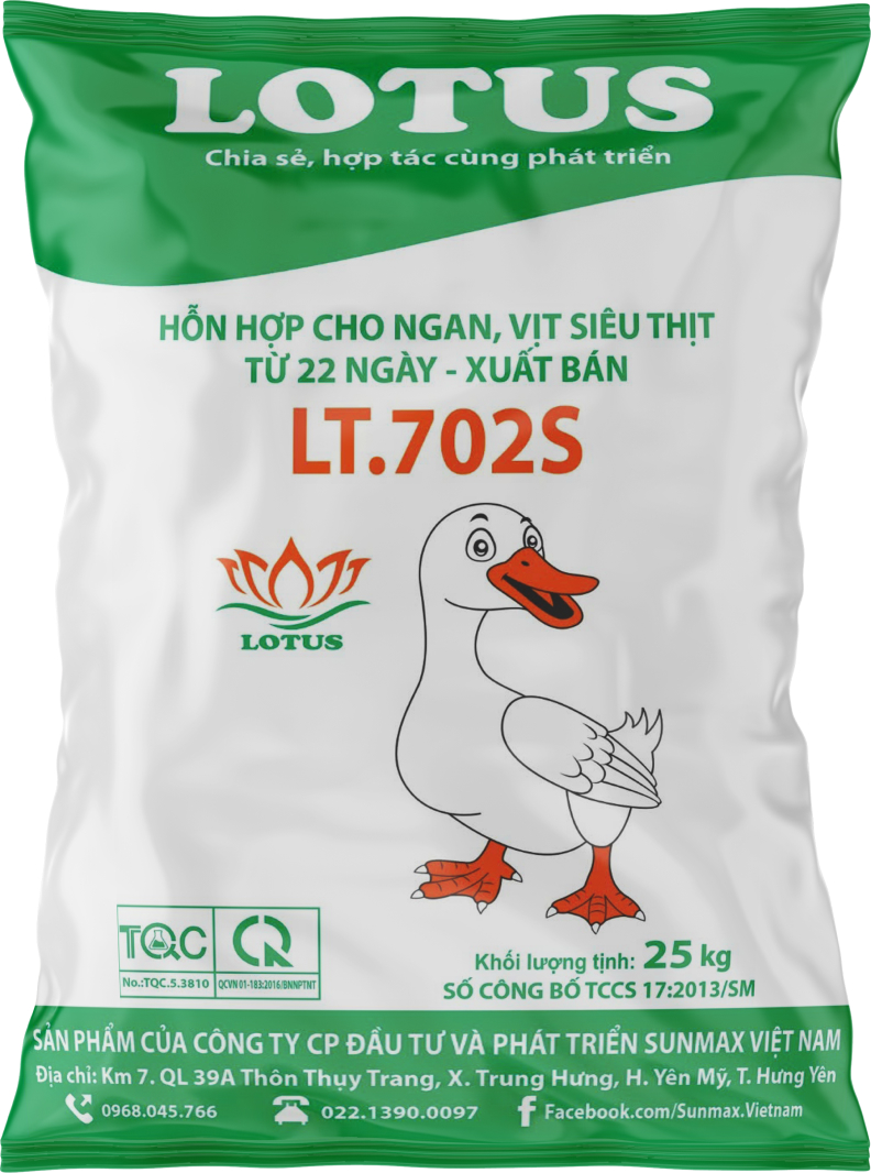 Hỗn hợp cho ngan, vịt siêu thịt từ 22 ngày - xuất bán LT.702S