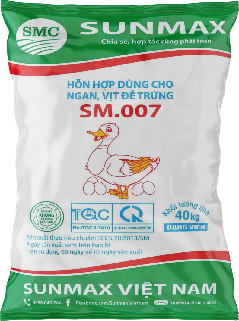 Hỗn hợp dùng cho ngan, vịt đẻ trứng SM.007