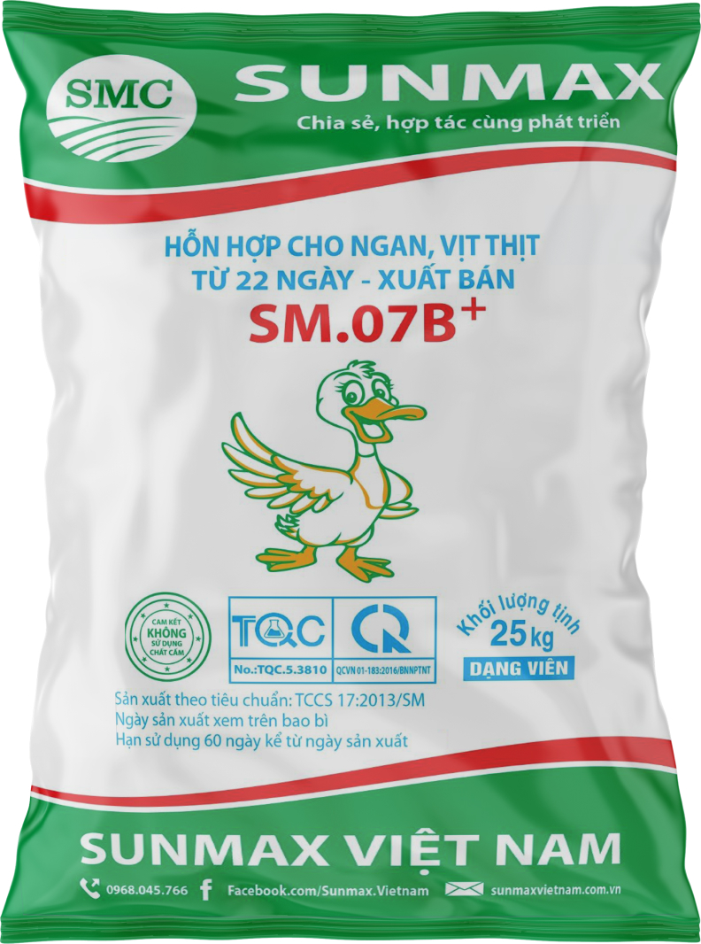 Hỗn hợp cho ngan, vịt thịt từ 22 ngày -xuất bán SM.07B+