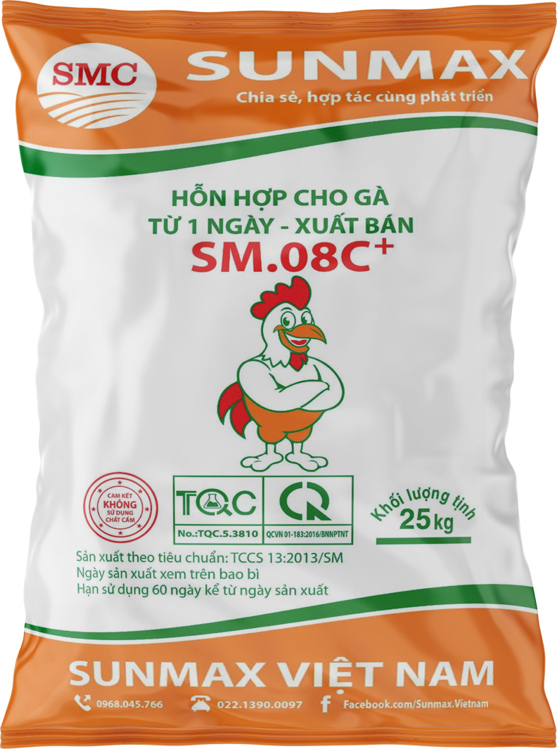 Hỗn hợp cho gà  từ 1 ngày - xuất bán SM.08C+