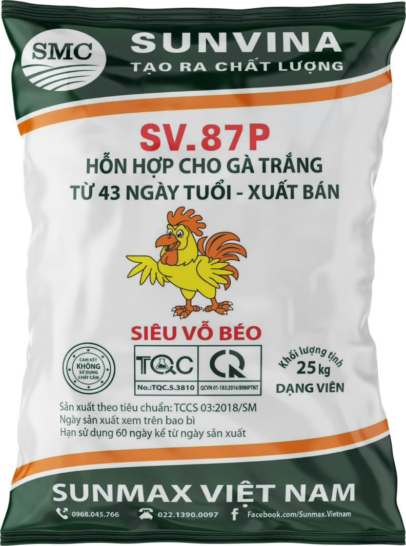 Hỗn hợp dùng cho gà trắng từ 43 ngày tuổi - xuất bán